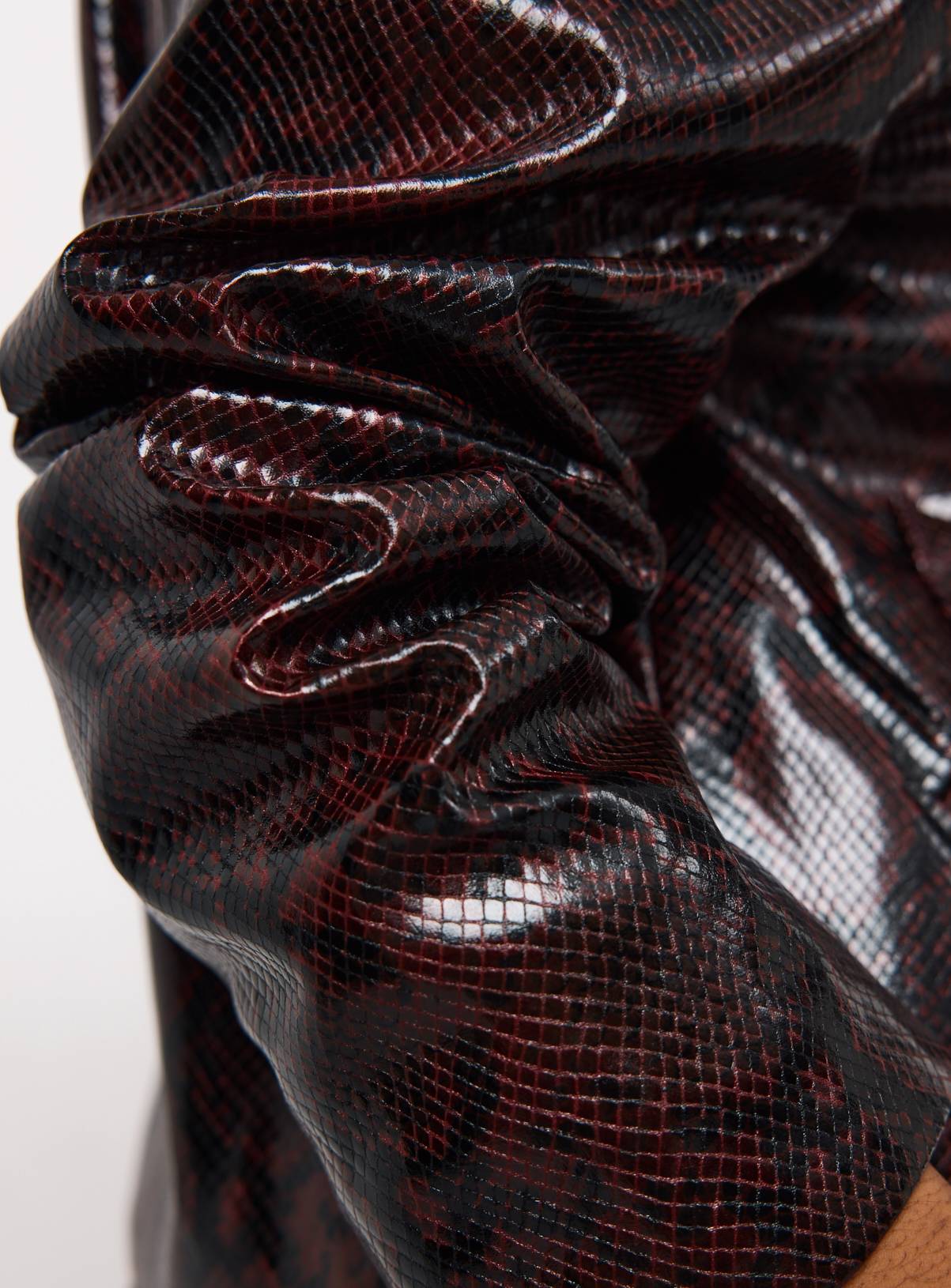 Dark Red Snake Printed Vinyl Boxy Co-ord Blazer 16 - Image 3